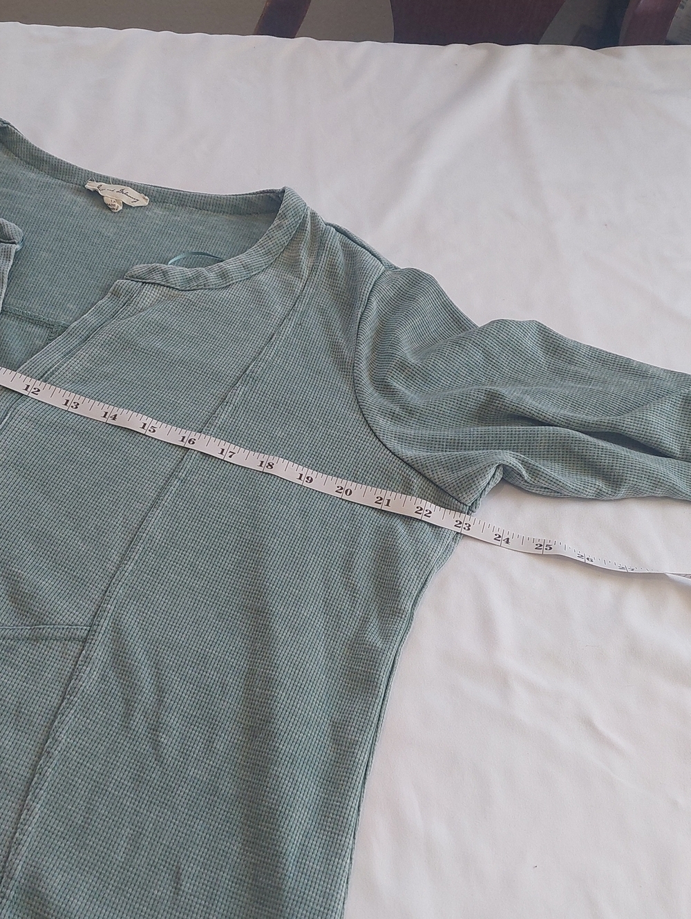 Jane and Delancey Sage Green Ribbed Top.size 1x Soft And Comfy. 1/4 Sleeves . - Picture 4 of 6